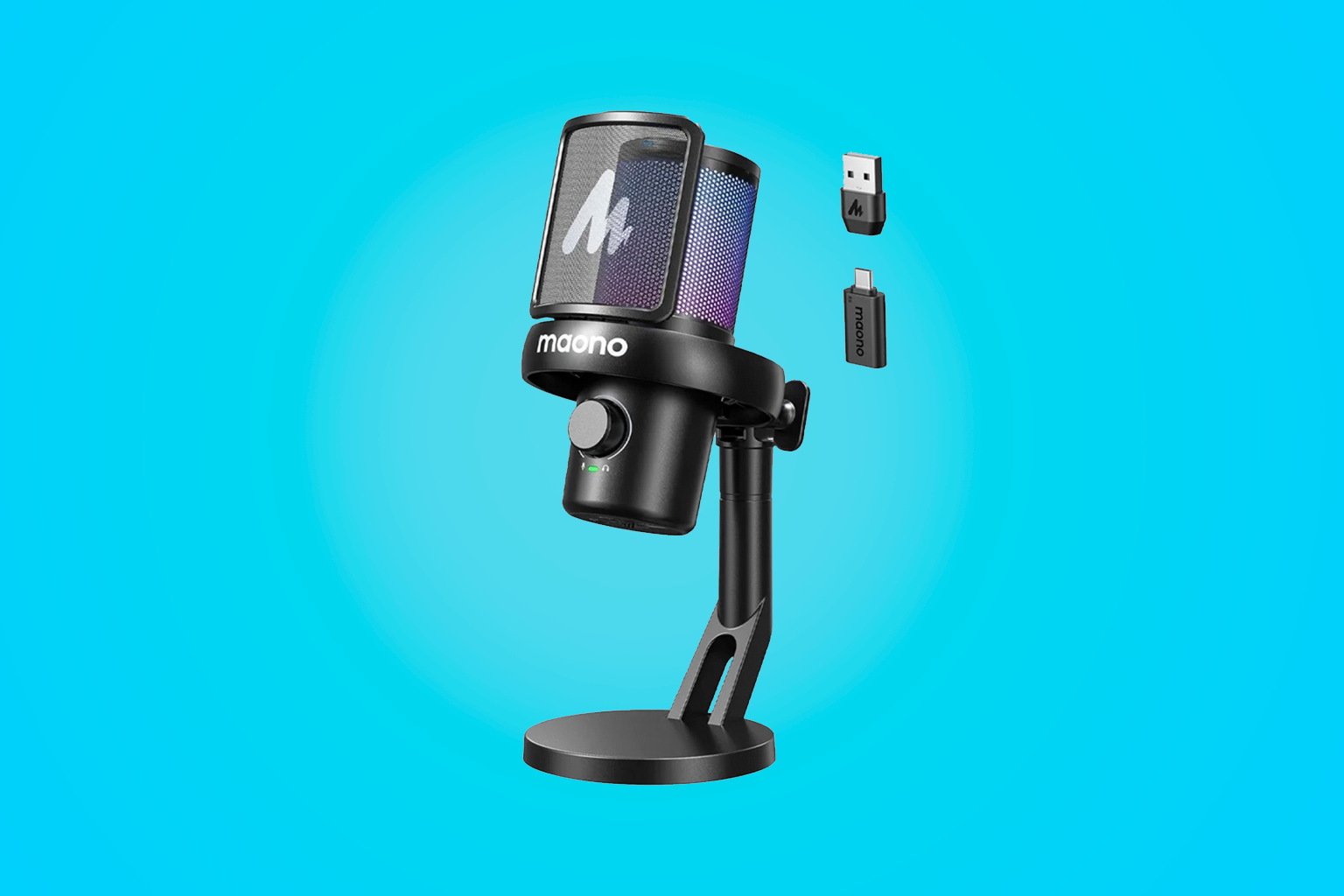 Microfone Gamer Maono DM40 Pro, RGB, Wireless/USB, Condensador, Preto